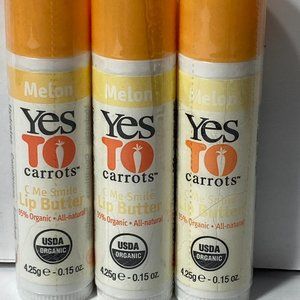 Yes To Carrots C Me Smile Melon Lip Balm Butter Set of 3 DISCONTINUED